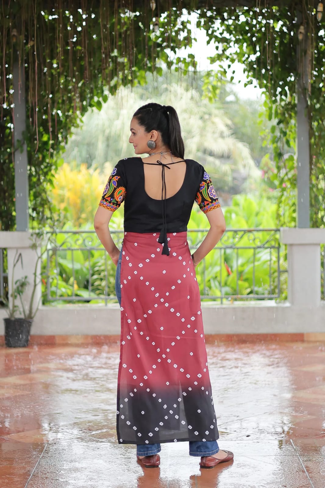 Rayon Printed Kutchi Gamthi Work Navratri Collection
