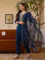 Viscose Chanderi Hand Work Kurti Bottom With Dupatta