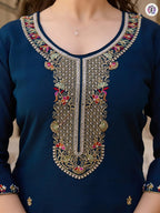 Viscose Chanderi Hand Work Kurti Bottom With Dupatta