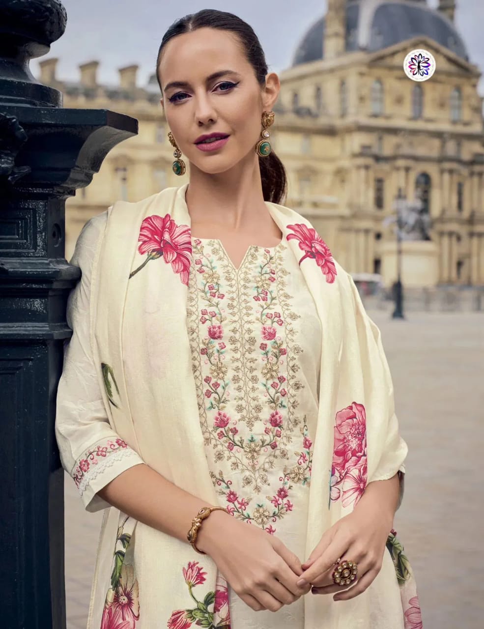 Viscose Jacquard Kurti Bottom With Dupatta design