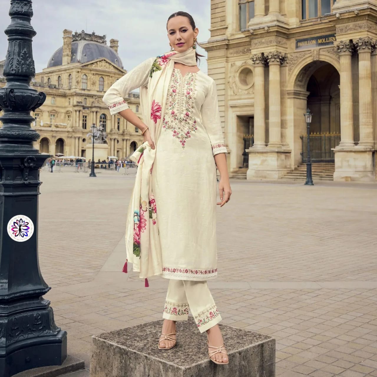 Viscose Jacquard Kurti Bottom With Dupatta design