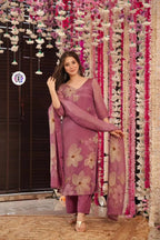 Zarna Silk Printed Kurti Bottom With Dupatta