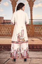 Poly Linen Flower Printed Weatern Co ord Set