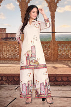 Poly Linen Flower Printed Weatern Co ord Set