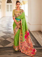 Love Bird Paithani Soft Pethani Silk Zari Weaving Saree