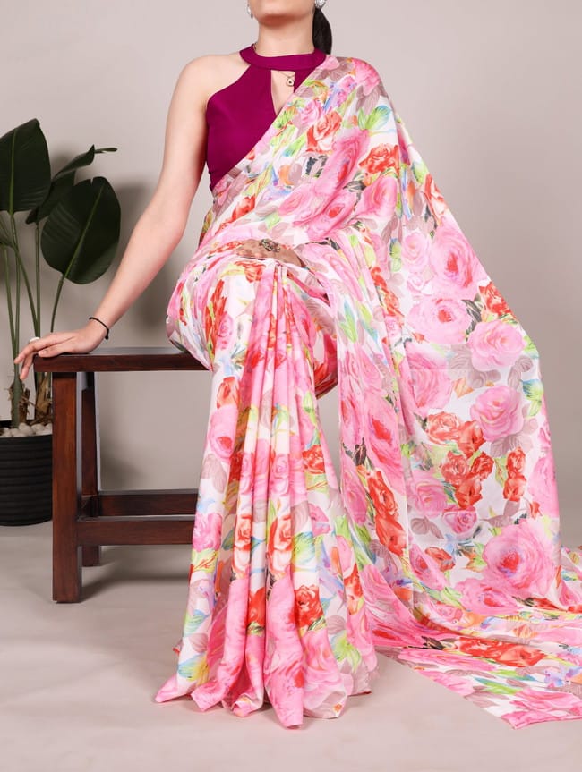 Designer Satin Saree Collection