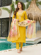 Viscose Embroidery Worked Kurti Set