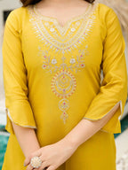 Viscose Embroidery Worked Kurti Set