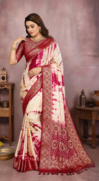 Simran Satin Silk Sibori Printed Saree